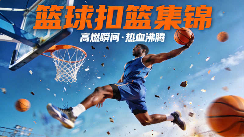 篮球扣篮集锦视频封面 - 球员飞跃扣篮